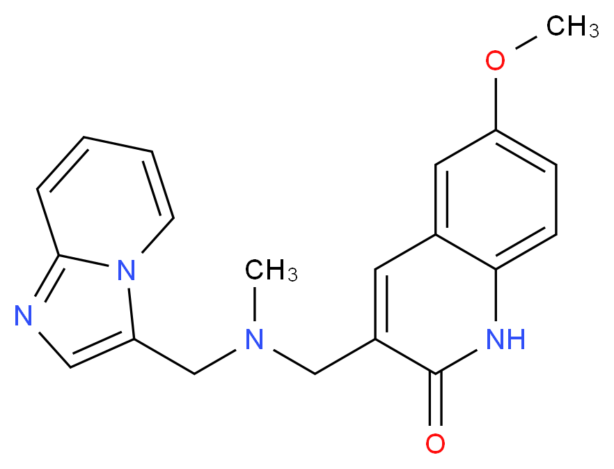 3-{[(imidazo[1,2-a]pyridin-3-ylmethyl)(methyl)amino]methyl}-6-methoxyquinolin-2(1H)-one_分子结构_CAS_)