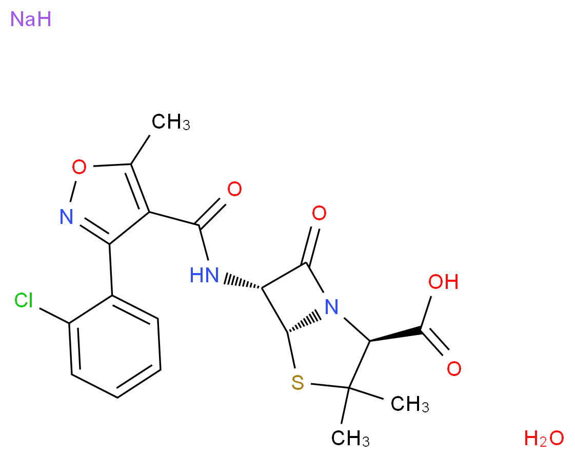 Cloxacillin sodium salt monohydrate_分子结构_CAS_7081-44-9)