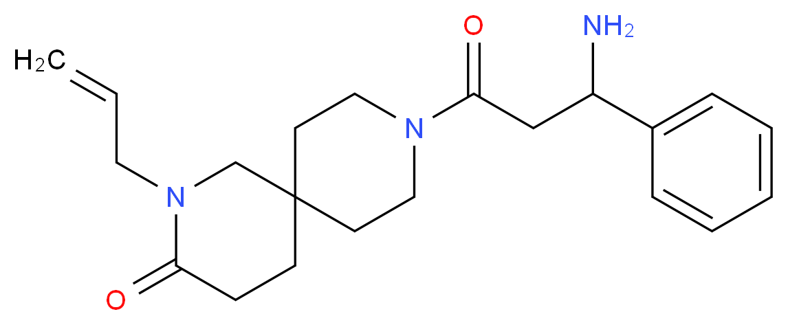 2-allyl-9-(3-amino-3-phenylpropanoyl)-2,9-diazaspiro[5.5]undecan-3-one_分子结构_CAS_)