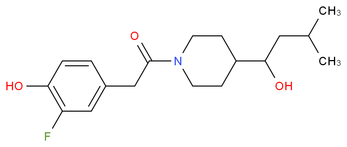 2-fluoro-4-{2-[4-(1-hydroxy-3-methylbutyl)-1-piperidinyl]-2-oxoethyl}phenol_分子结构_CAS_)