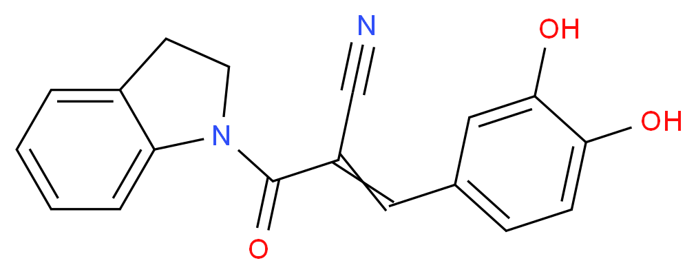 2-(2,3-dihydro-1H-indole-1-carbonyl)-3-(3,4-dihydroxyphenyl)prop-2-enenitrile_分子结构_CAS_133550-49-9