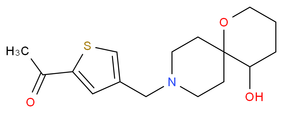 1-{4-[(5-hydroxy-1-oxa-9-azaspiro[5.5]undec-9-yl)methyl]-2-thienyl}ethanone_分子结构_CAS_)