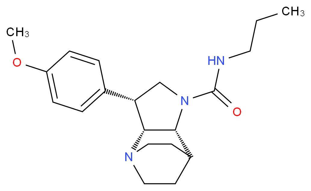 (3R*,3aR*,7aR*)-3-(4-methoxyphenyl)-N-propylhexahydro-4,7-ethanopyrrolo[3,2-b]pyridine-1(2H)-carboxamide_分子结构_CAS_)