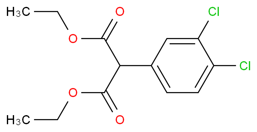 1,3-diethyl 2-(3,4-dichlorophenyl)propanedioate_分子结构_CAS_28751-26-0