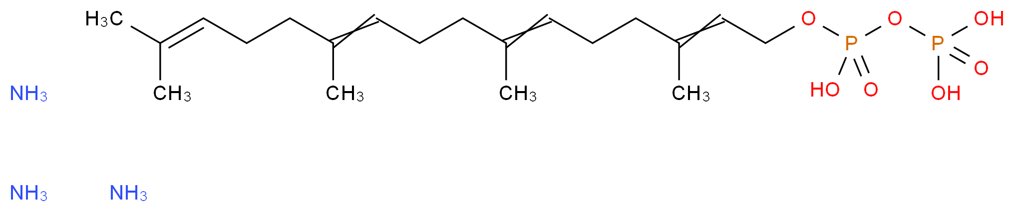 ({hydroxy[(3,7,11,15-tetramethylhexadeca-2,6,10,14-tetraen-1-yl)oxy]phosphoryl}oxy)phosphonic acid triamine_分子结构_CAS_6699-20-3