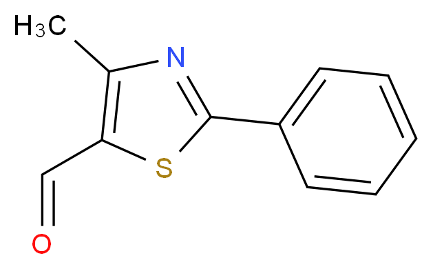 4-methyl-2-phenyl-1,3-thiazole-5-carbaldehyde_分子结构_CAS_55327-23-6