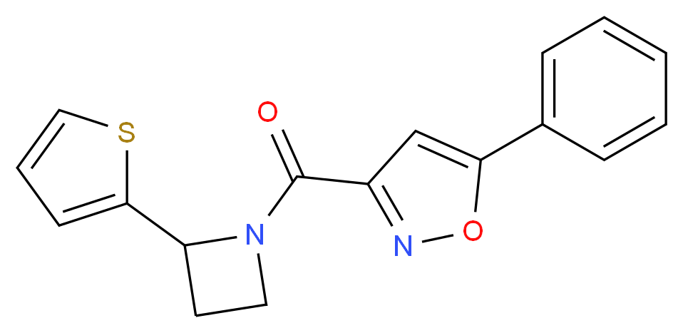 5-phenyl-3-{[2-(2-thienyl)-1-azetidinyl]carbonyl}isoxazole_分子结构_CAS_)
