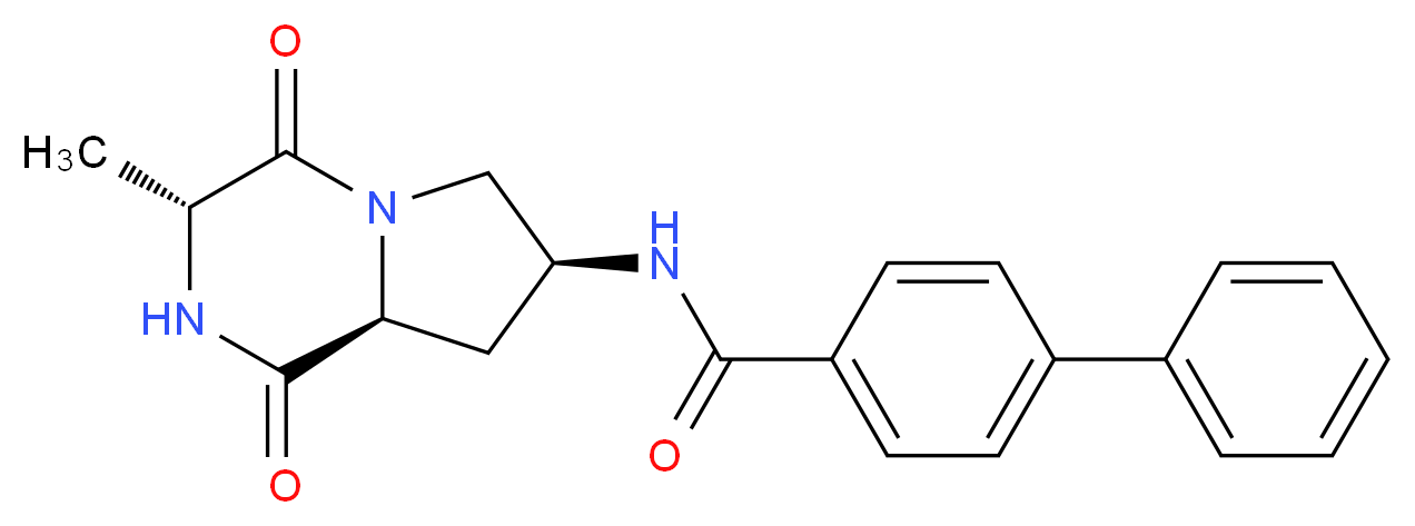N-[(3R,7S,8aS)-3-methyl-1,4-dioxooctahydropyrrolo[1,2-a]pyrazin-7-yl]-4-biphenylcarboxamide_分子结构_CAS_)