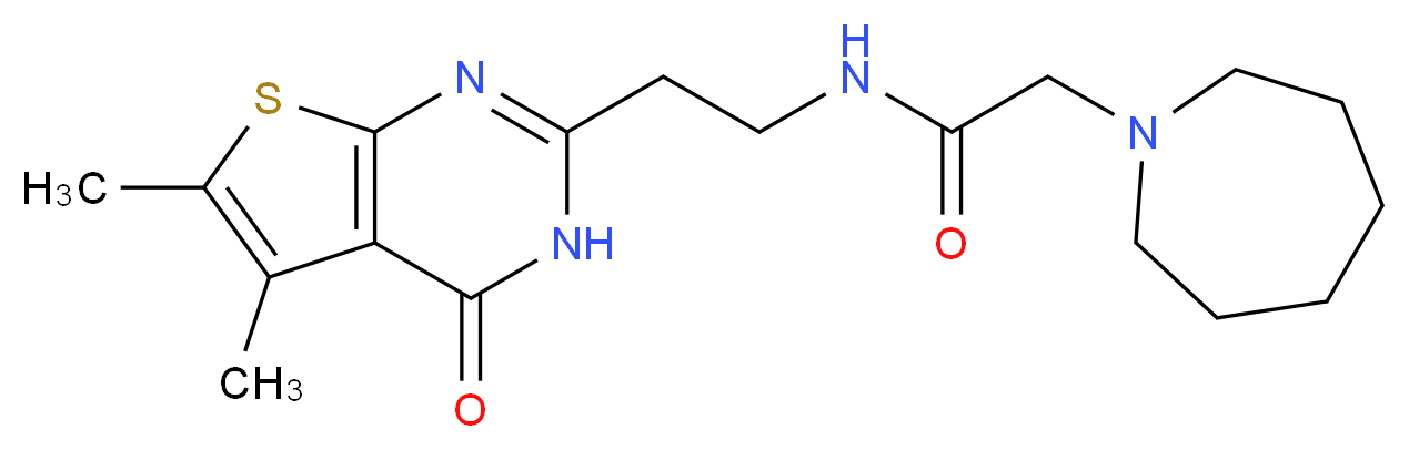 2-azepan-1-yl-N-[2-(5,6-dimethyl-4-oxo-3,4-dihydrothieno[2,3-d]pyrimidin-2-yl)ethyl]acetamide_分子结构_CAS_)