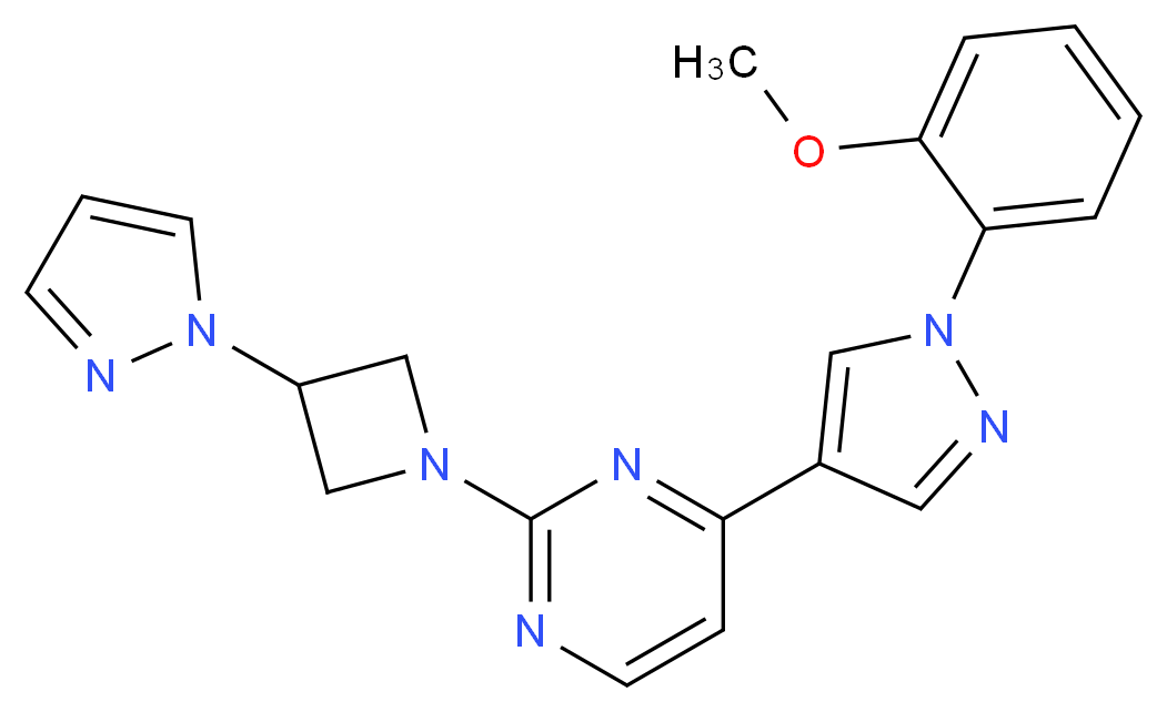 4-[1-(2-methoxyphenyl)-1H-pyrazol-4-yl]-2-[3-(1H-pyrazol-1-yl)azetidin-1-yl]pyrimidine_分子结构_CAS_)