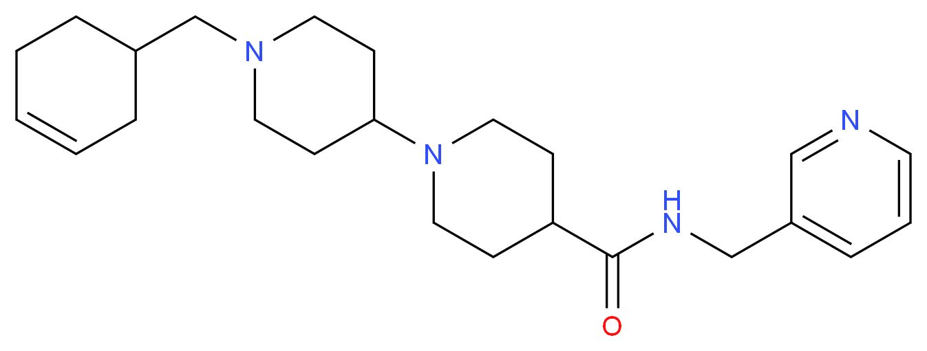 1'-(3-cyclohexen-1-ylmethyl)-N-(3-pyridinylmethyl)-1,4'-bipiperidine-4-carboxamide_分子结构_CAS_)