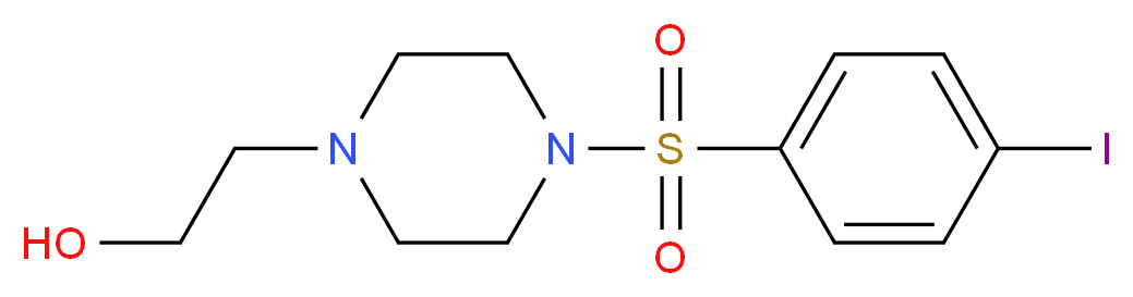 2-{4-[(4-Iodophenyl)sulfonyl]piperazino}-1-ethanol_分子结构_CAS_)