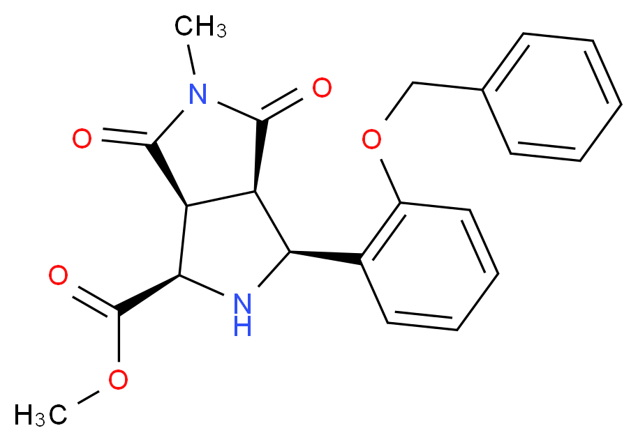 methyl (1R*,3S*,3aR*,6aS*)-3-[2-(benzyloxy)phenyl]-5-methyl-4,6-dioxooctahydropyrrolo[3,4-c]pyrrole-1-carboxylate_分子结构_CAS_)