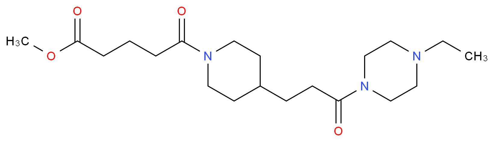 methyl 5-{4-[3-(4-ethyl-1-piperazinyl)-3-oxopropyl]-1-piperidinyl}-5-oxopentanoate_分子结构_CAS_)