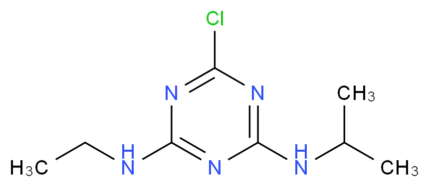 6-Chloro-N4-ethyl-N2-isopropyl-1,3,5-triazine-2,4-diamine_分子结构_CAS_1912-24-9)