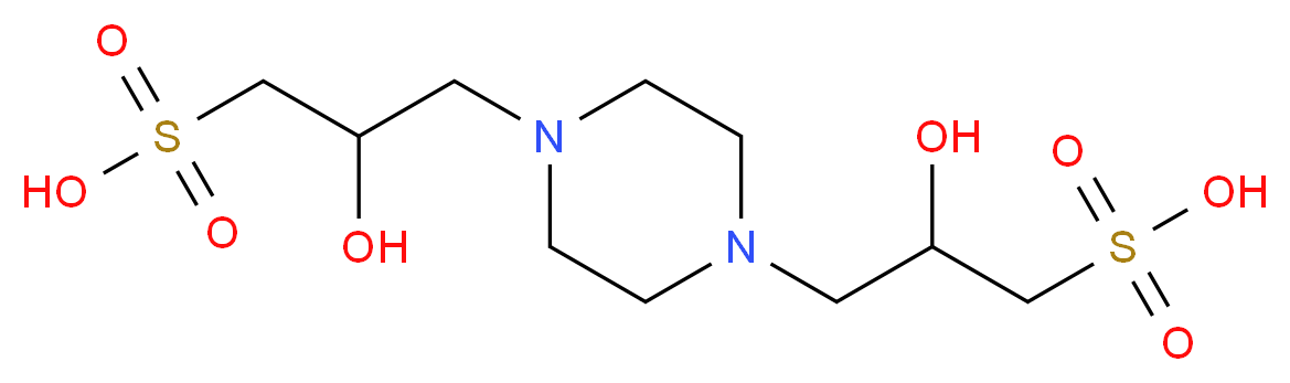 2-hydroxy-3-[4-(2-hydroxy-3-sulfopropyl)piperazin-1-yl]propane-1-sulfonic acid_分子结构_CAS_68189-43-5