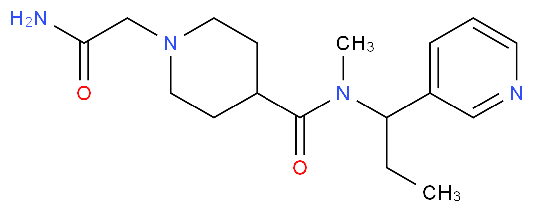 1-(2-amino-2-oxoethyl)-N-methyl-N-[1-(3-pyridinyl)propyl]-4-piperidinecarboxamide_分子结构_CAS_)
