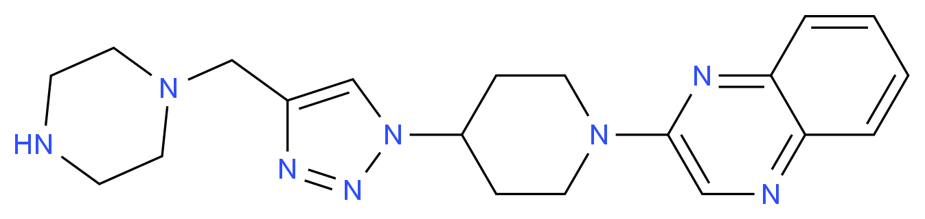 2-{4-[4-(piperazin-1-ylmethyl)-1H-1,2,3-triazol-1-yl]piperidin-1-yl}quinoxaline_分子结构_CAS_)