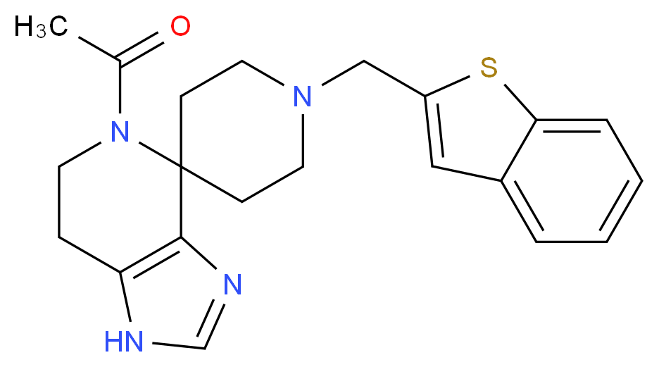 5-acetyl-1'-(1-benzothien-2-ylmethyl)-1,5,6,7-tetrahydrospiro[imidazo[4,5-c]pyridine-4,4'-piperidine]_分子结构_CAS_)