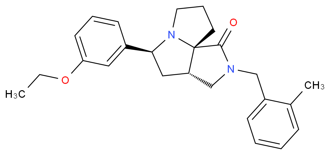 (3aS*,5S*,9aS*)-5-(3-ethoxyphenyl)-2-(2-methylbenzyl)hexahydro-7H-pyrrolo[3,4-g]pyrrolizin-1(2H)-one_分子结构_CAS_)