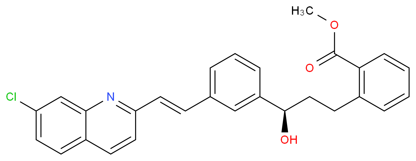 2-[3-(R)-[3-(2-(7-Chloro-2-quinolinyl)ethenyl)phenyl]-3-hydroxypropyl]benzoic Acid Methyl Ester_分子结构_CAS_150026-72-5)