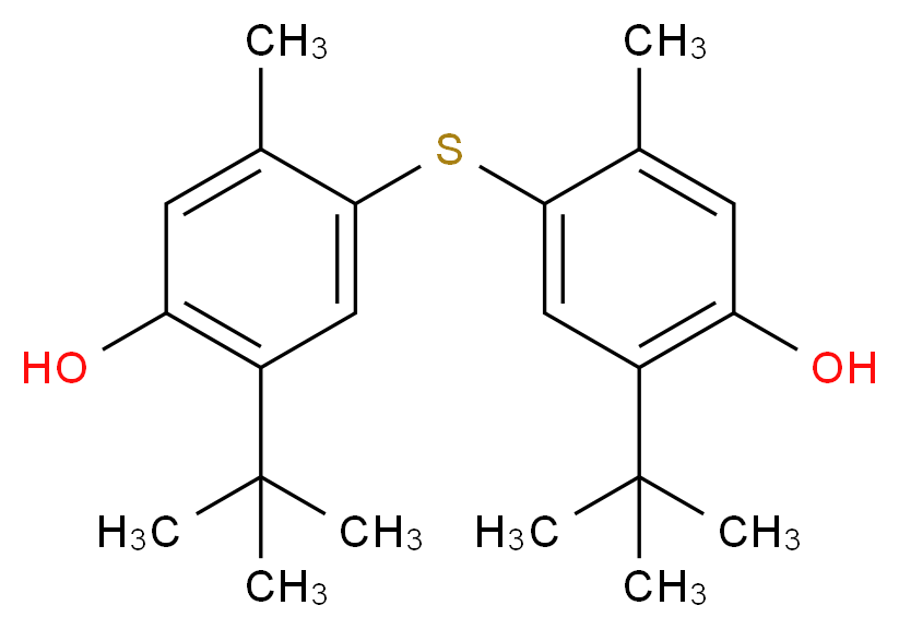 2-tert-butyl-4-[(5-tert-butyl-4-hydroxy-2-methylphenyl)sulfanyl]-5-methylphenol_分子结构_CAS_96-69-5