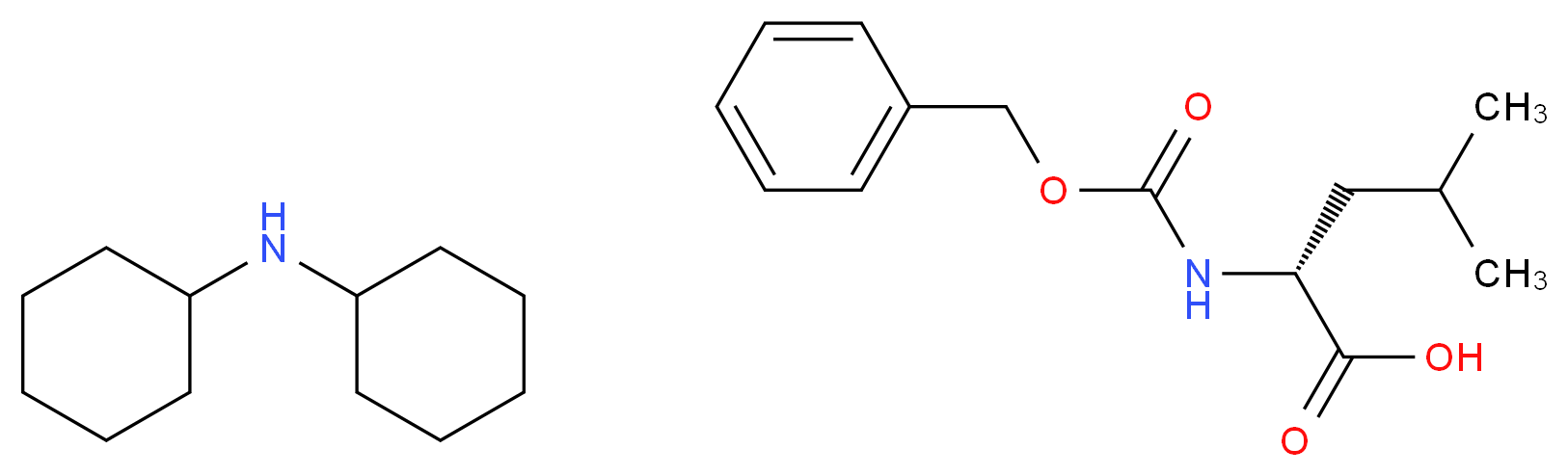 (2R)-2-{[(benzyloxy)carbonyl]amino}-4-methylpentanoic acid; N-cyclohexylcyclohexanamine_分子结构_CAS_7662-58-0