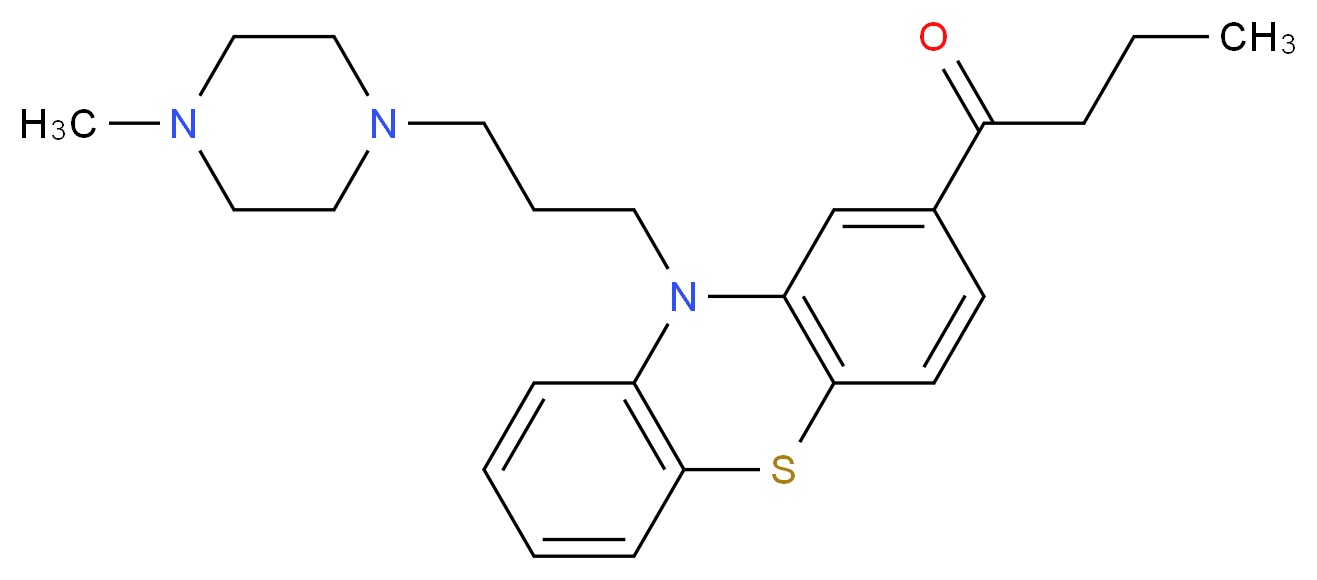 1-{10-[3-(4-methylpiperazin-1-yl)propyl]-10H-phenothiazin-2-yl}butan-1-one_分子结构_CAS_653-03-2