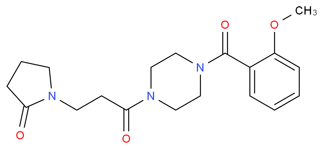 1-{3-[4-(2-methoxybenzoyl)-1-piperazinyl]-3-oxopropyl}-2-pyrrolidinone_分子结构_CAS_)