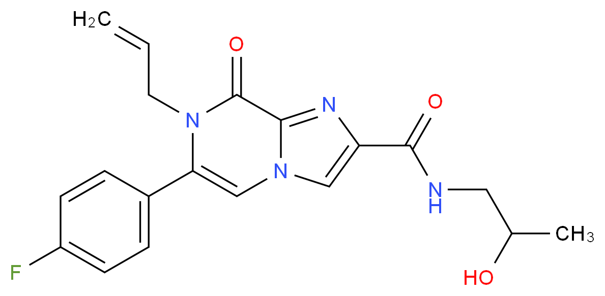 7-allyl-6-(4-fluorophenyl)-N-(2-hydroxypropyl)-8-oxo-7,8-dihydroimidazo[1,2-a]pyrazine-2-carboxamide_分子结构_CAS_)