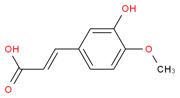 3-羟基-4-甲氧基肉桂酸, 主体成分为反式_分子结构_CAS_537-73-5)