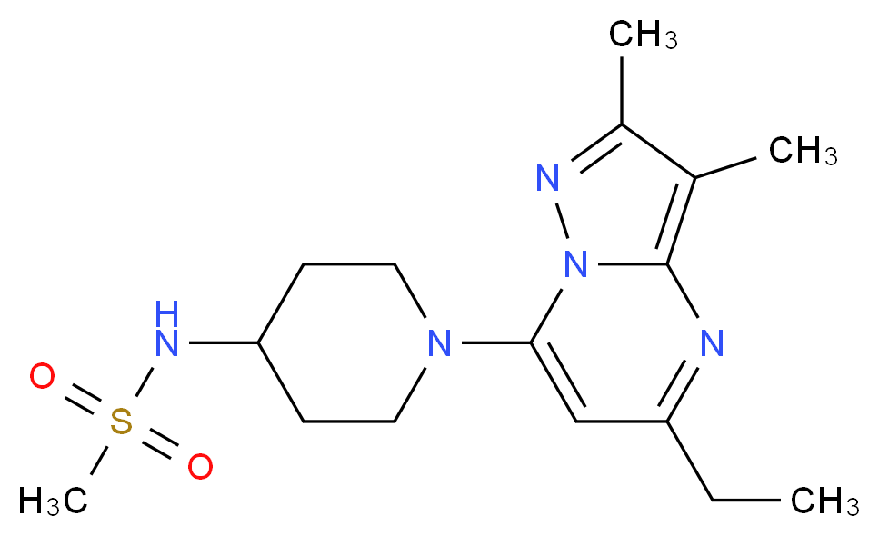 N-[1-(5-ethyl-2,3-dimethylpyrazolo[1,5-a]pyrimidin-7-yl)-4-piperidinyl]methanesulfonamide_分子结构_CAS_)