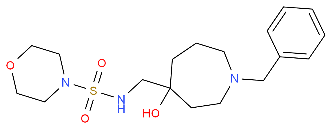 N-[(1-benzyl-4-hydroxy-4-azepanyl)methyl]-4-morpholinesulfonamide_分子结构_CAS_)