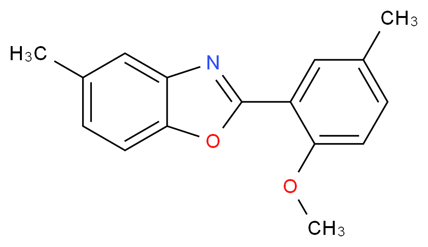 2-(2-methoxy-5-methylphenyl)-5-methyl-1,3-benzoxazole_分子结构_CAS_)