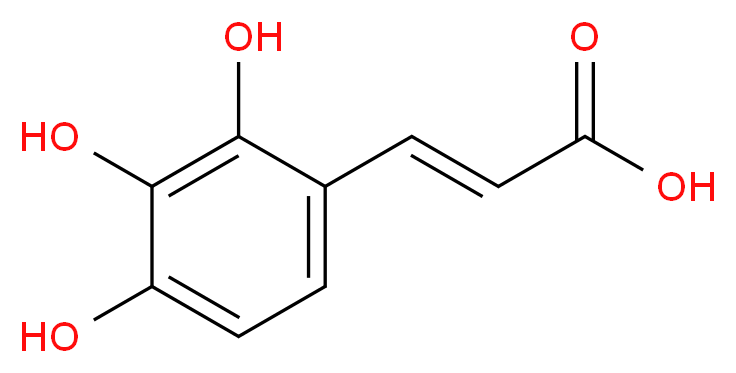 (2E)-3-(2,3,4-trihydroxyphenyl)prop-2-enoic acid_分子结构_CAS_13058-13-4