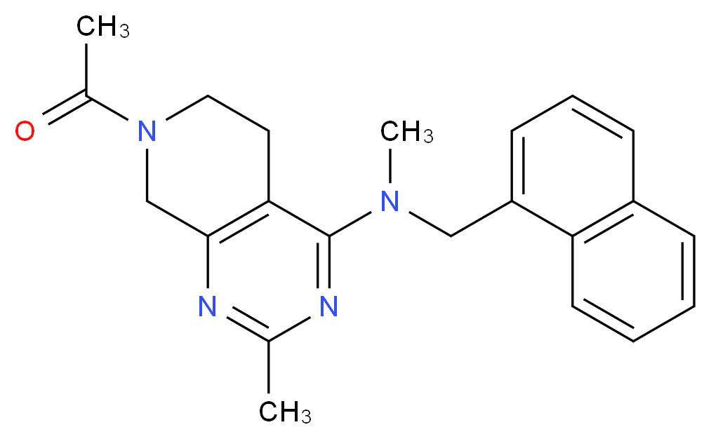 7-acetyl-N,2-dimethyl-N-(1-naphthylmethyl)-5,6,7,8-tetrahydropyrido[3,4-d]pyrimidin-4-amine_分子结构_CAS_)