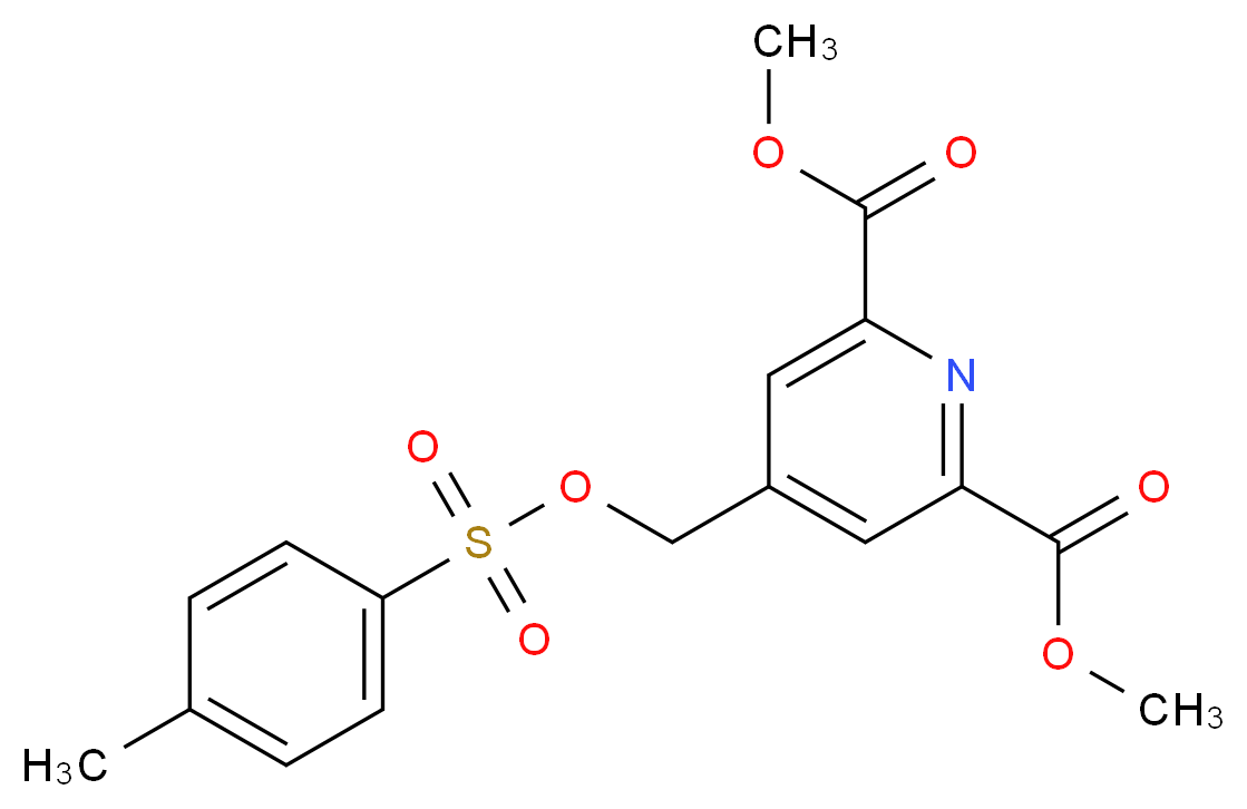 4-[[[(4-Methylphenyl)sulfonyl]oxy]methyl]-2,6-pyridinedicarboxylic Acid 2,6-Dimethyl Ester_分子结构_CAS_909247-46-7)