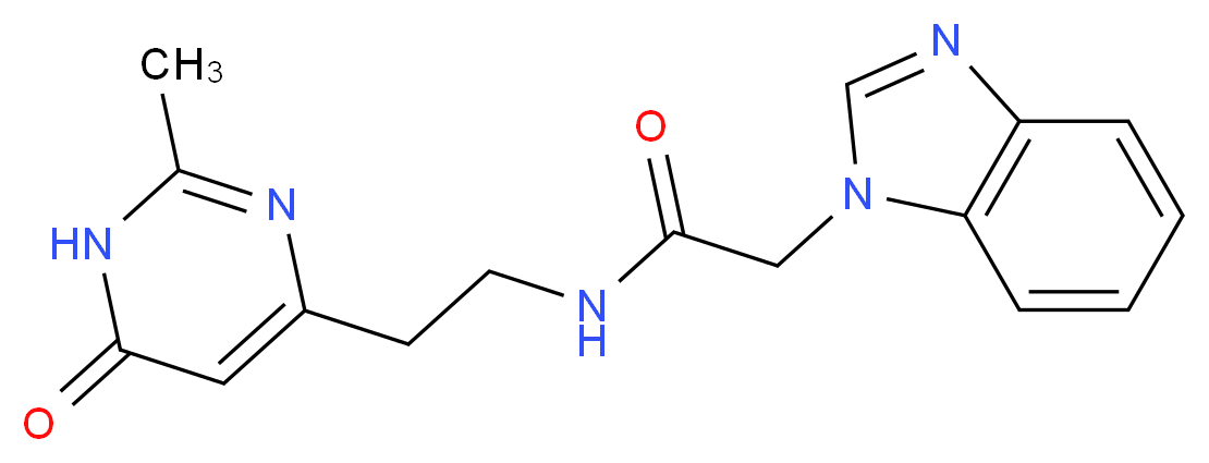 2-(1H-benzimidazol-1-yl)-N-[2-(2-methyl-6-oxo-1,6-dihydropyrimidin-4-yl)ethyl]acetamide_分子结构_CAS_)