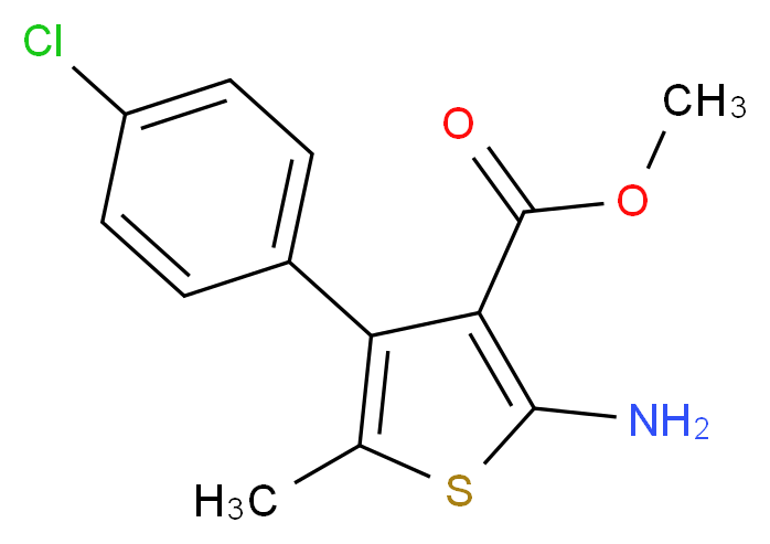 Methyl 2-amino-4-(4-chlorophenyl)-5-methylthiophene-3-carboxylate_分子结构_CAS_350989-57-0)