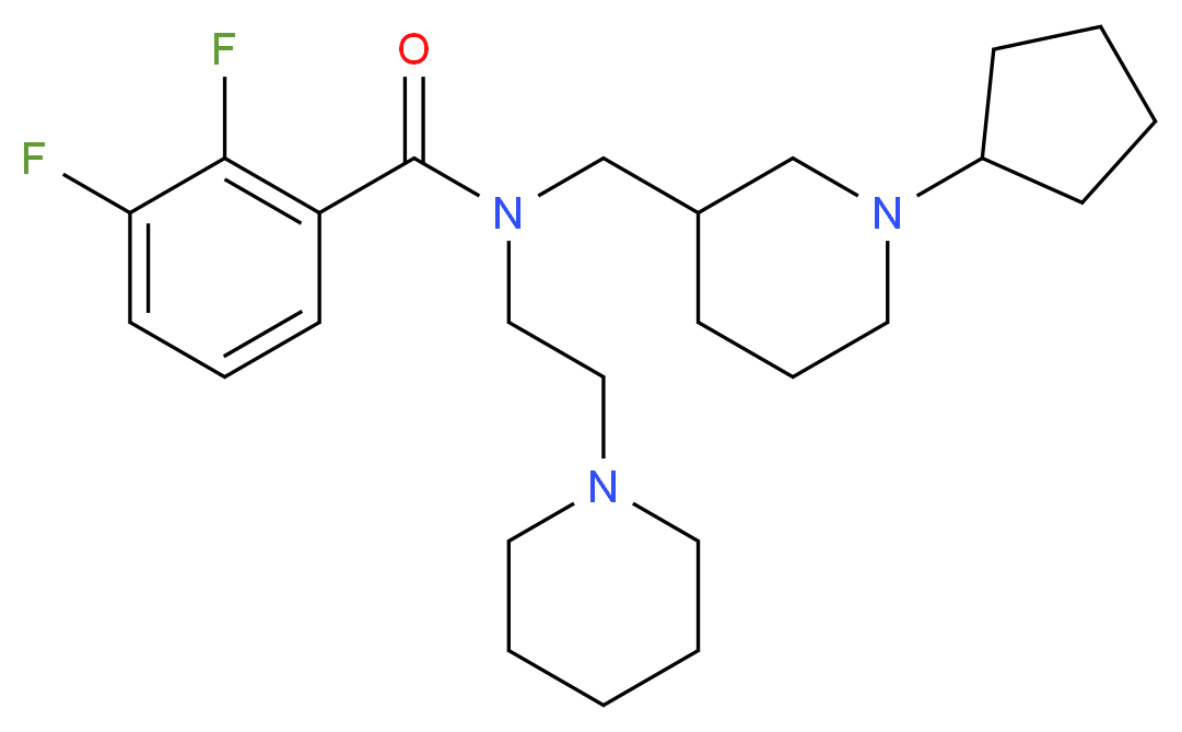 N-[(1-cyclopentyl-3-piperidinyl)methyl]-2,3-difluoro-N-[2-(1-piperidinyl)ethyl]benzamide_分子结构_CAS_)