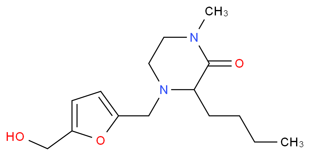 3-butyl-4-{[5-(hydroxymethyl)-2-furyl]methyl}-1-methylpiperazin-2-one_分子结构_CAS_)
