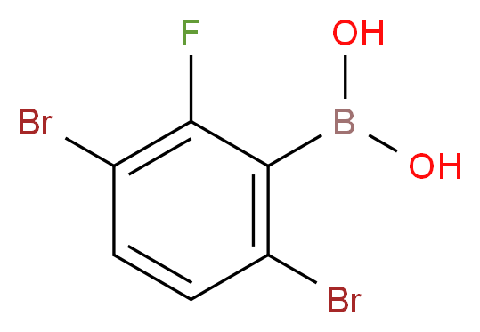 3,6-二溴-2-氟苯硼酸_分子结构_CAS_870778-92-0)