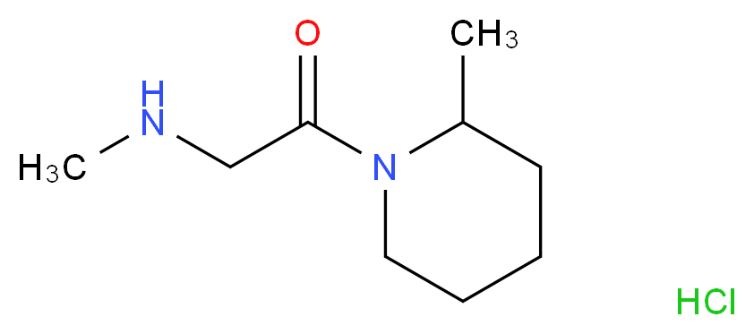 2-(Methylamino)-1-(2-methyl-1-piperidinyl)-1-ethanone hydrochloride_分子结构_CAS_)