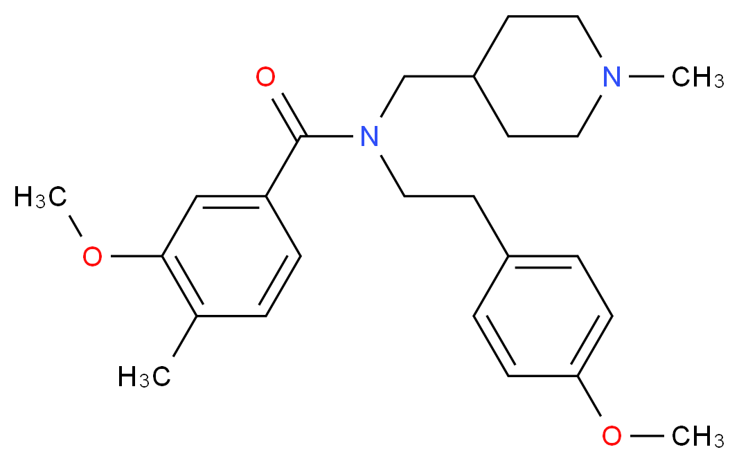 3-methoxy-N-[2-(4-methoxyphenyl)ethyl]-4-methyl-N-[(1-methyl-4-piperidinyl)methyl]benzamide_分子结构_CAS_)
