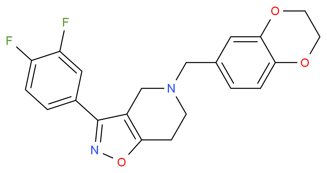 3-(3,4-difluorophenyl)-5-(2,3-dihydro-1,4-benzodioxin-6-ylmethyl)-4,5,6,7-tetrahydroisoxazolo[4,5-c]pyridine_分子结构_CAS_)