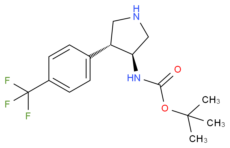 tert-butyl (3S,4R)-4-(4-(trifluoromethyl)phenyl)pyrrolidin-3-ylcarbamate_分子结构_CAS_1260616-57-6)