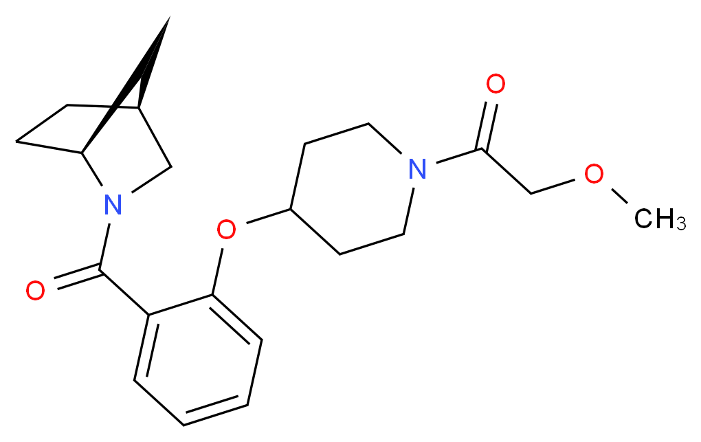 (1S*,4S*)-2-(2-{[1-(methoxyacetyl)-4-piperidinyl]oxy}benzoyl)-2-azabicyclo[2.2.1]heptane_分子结构_CAS_)