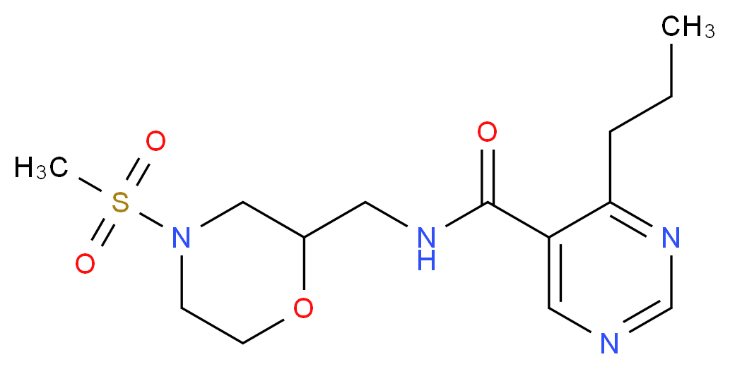 N-{[4-(methylsulfonyl)morpholin-2-yl]methyl}-4-propylpyrimidine-5-carboxamide_分子结构_CAS_)