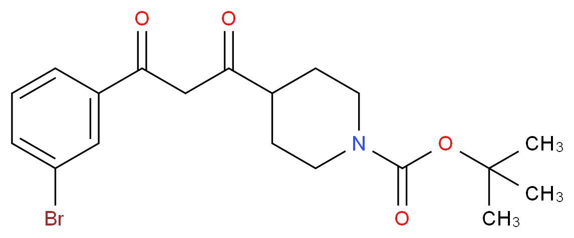 4-[3-(3-Bromo-phenyl)-3-oxo-propionyl]-piperidine-1-carboxylic acid tert-butyl ester_分子结构_CAS_1017781-48-4)