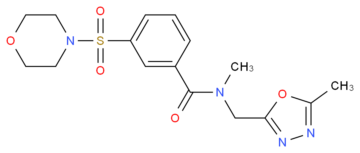 N-methyl-N-[(5-methyl-1,3,4-oxadiazol-2-yl)methyl]-3-(morpholin-4-ylsulfonyl)benzamide_分子结构_CAS_)